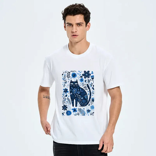Kyoto-Lion A Cat Among Flowers Classic T-Shirt
