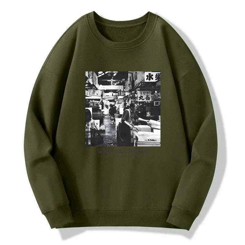 Kyoto-Lion Tsukiji Fish Market Photo Sweatshirt