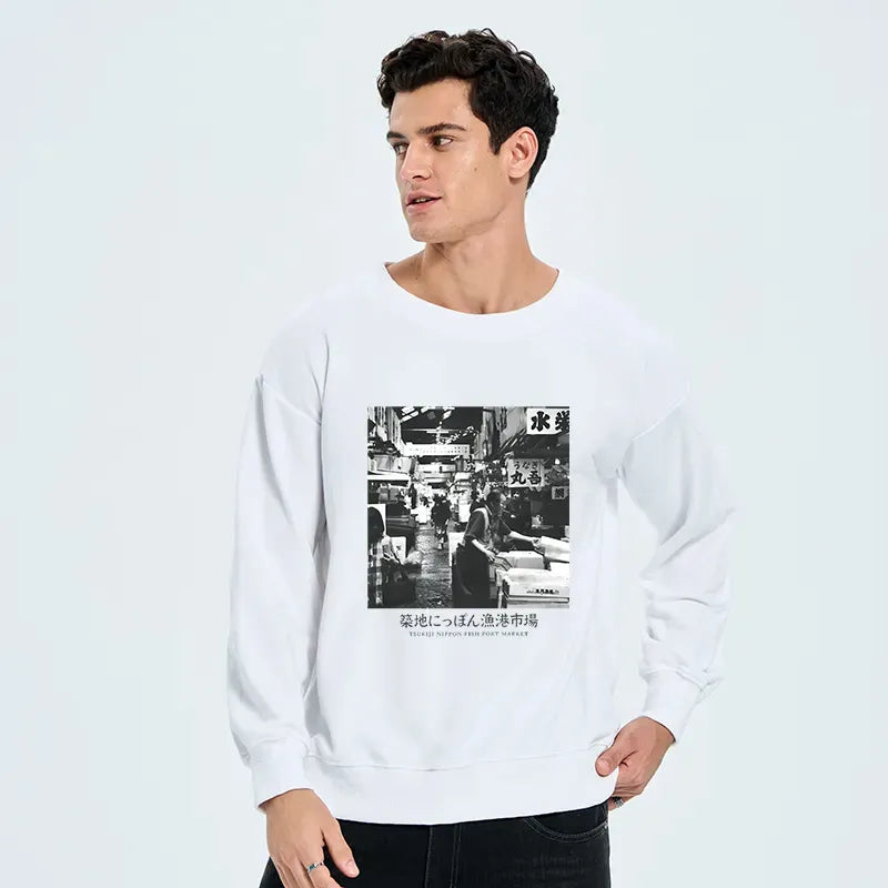 Kyoto-Lion Tsukiji Fish Market Photo Sweatshirt