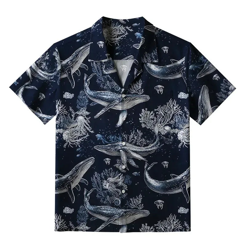 Kyoto-Lion Deep Sea Whale Aloha Hawaiian Shirt