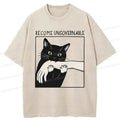 Washed cotton cat tee streetwear style