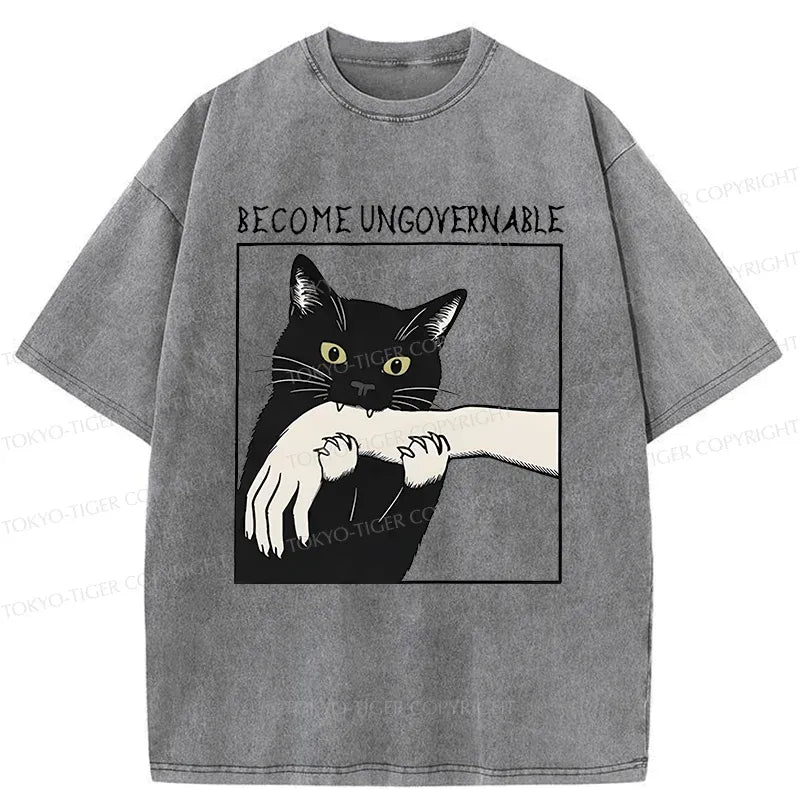 Vintage unisex cat t-shirt for daily wear