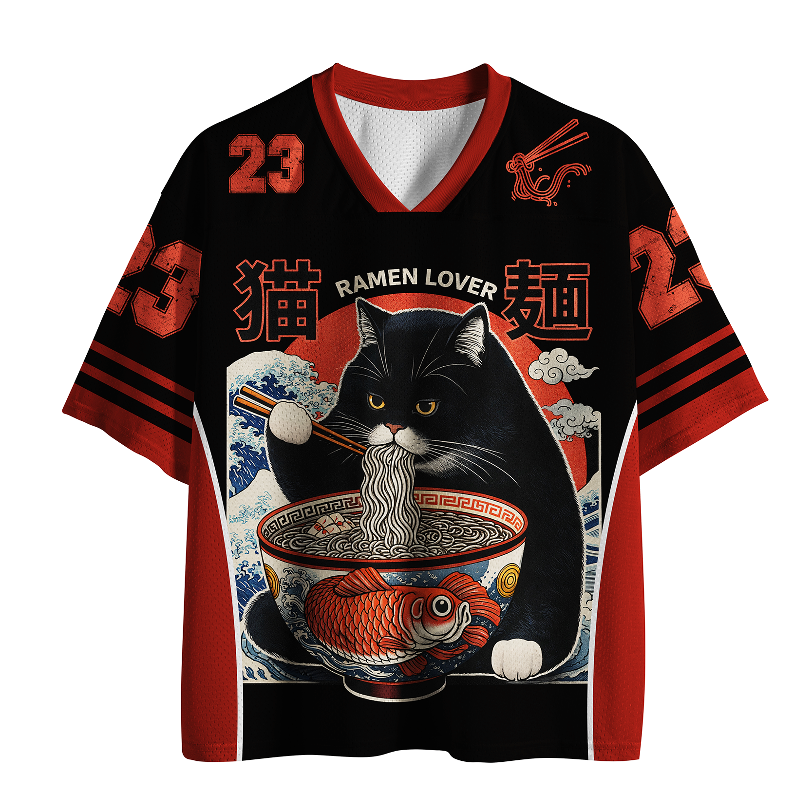 Japanese Ramen Cat Mesh Jersey