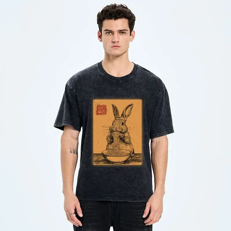 Japanese Washed T-Shirt for Gift for Him