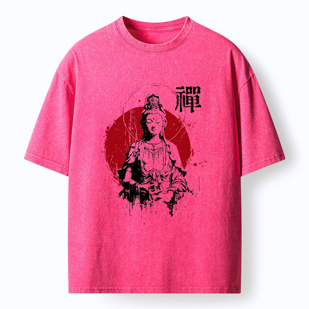 Kyoto-Lion Zen Guanyin Washed T-Shirt