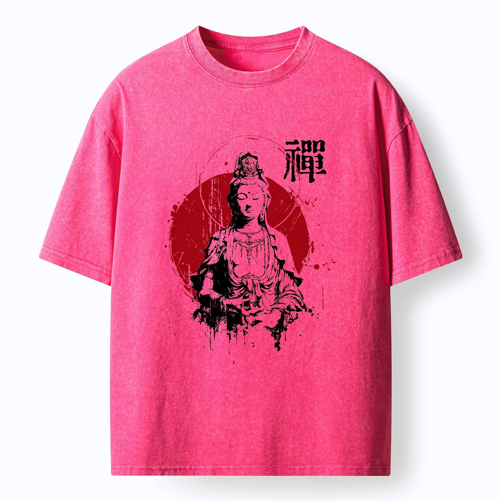 Kyoto-Lion Zen Guanyin Washed T-Shirt