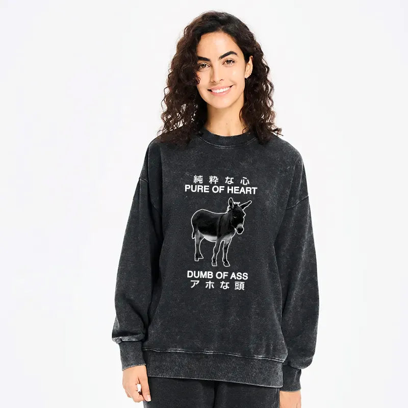 washed unisex sweatshirt Japanese streetwear