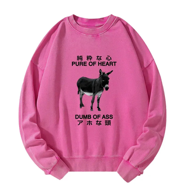 washed unisex sweatshirt Japanese streetwear