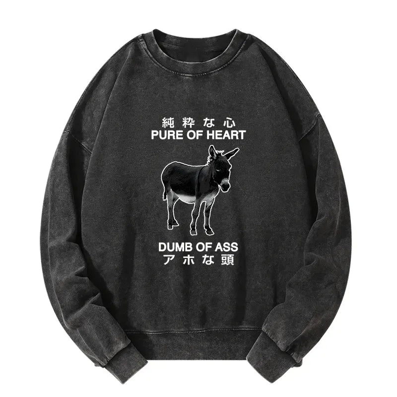 Kyoto-Lion Pure Of Heart Dumb Of Ass Washed Sweatshirt