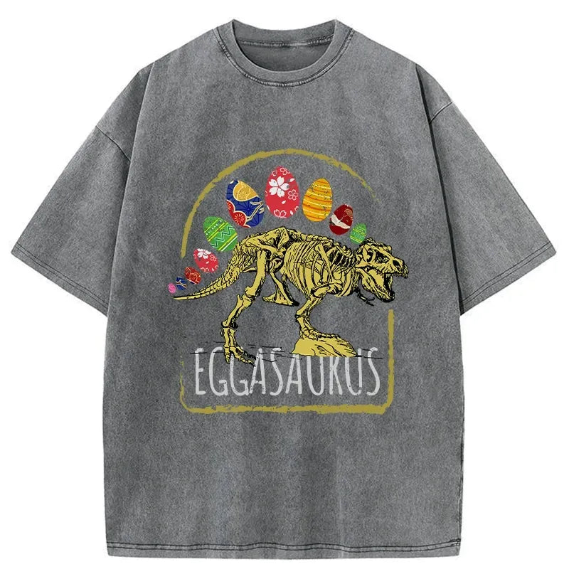 Kyoto-Lion Funny Eggasaurus Washed T-Shirt