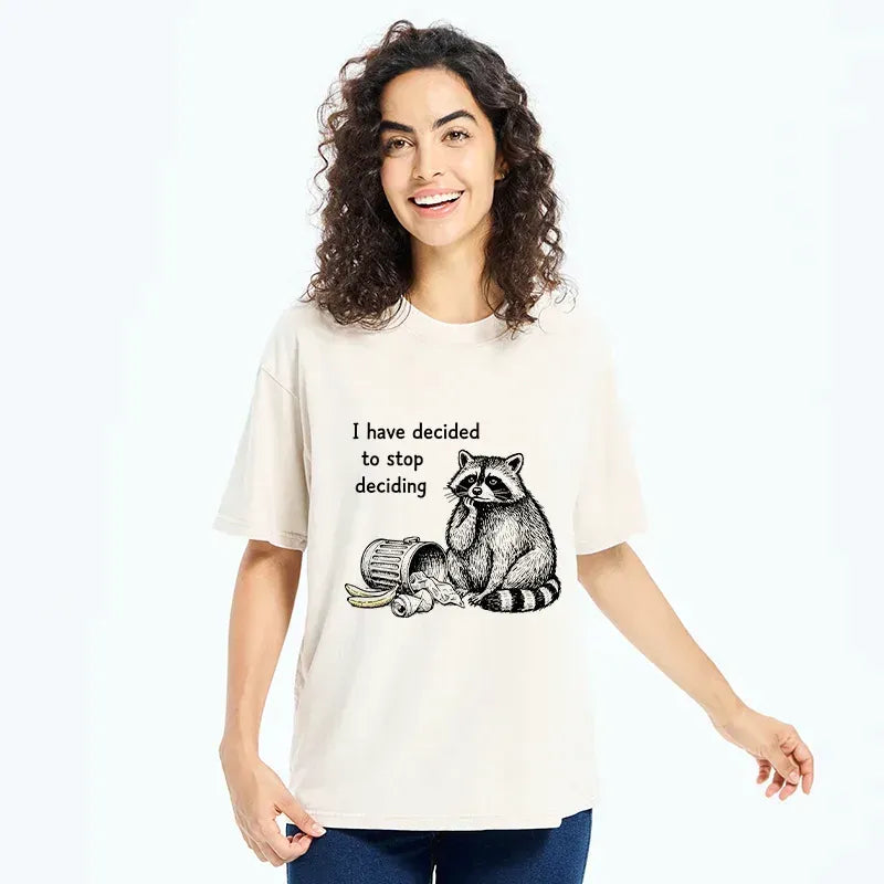 Kyoto-Lion Raccoon Stops Making Choices Washed T-Shirt