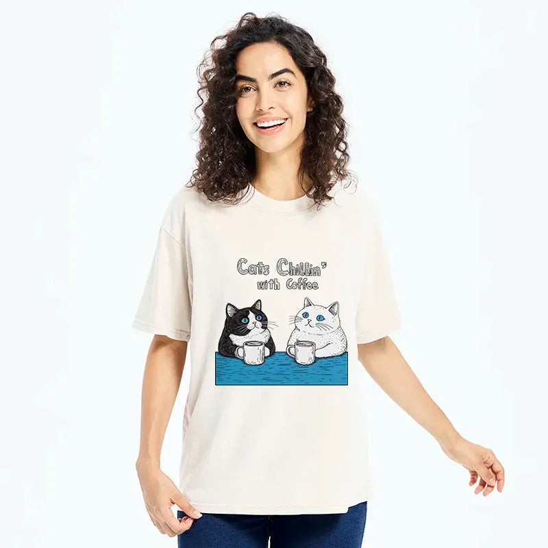 Kyoto-Lion Washed T-Shirt for Gift