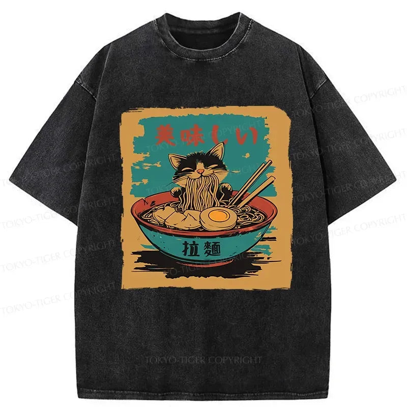Kyoto Lion Kitten Ramen Tee Gift Idea for Her