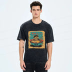 Japanese Vintage Kitten Ramen T-Shirt for Daily Wear