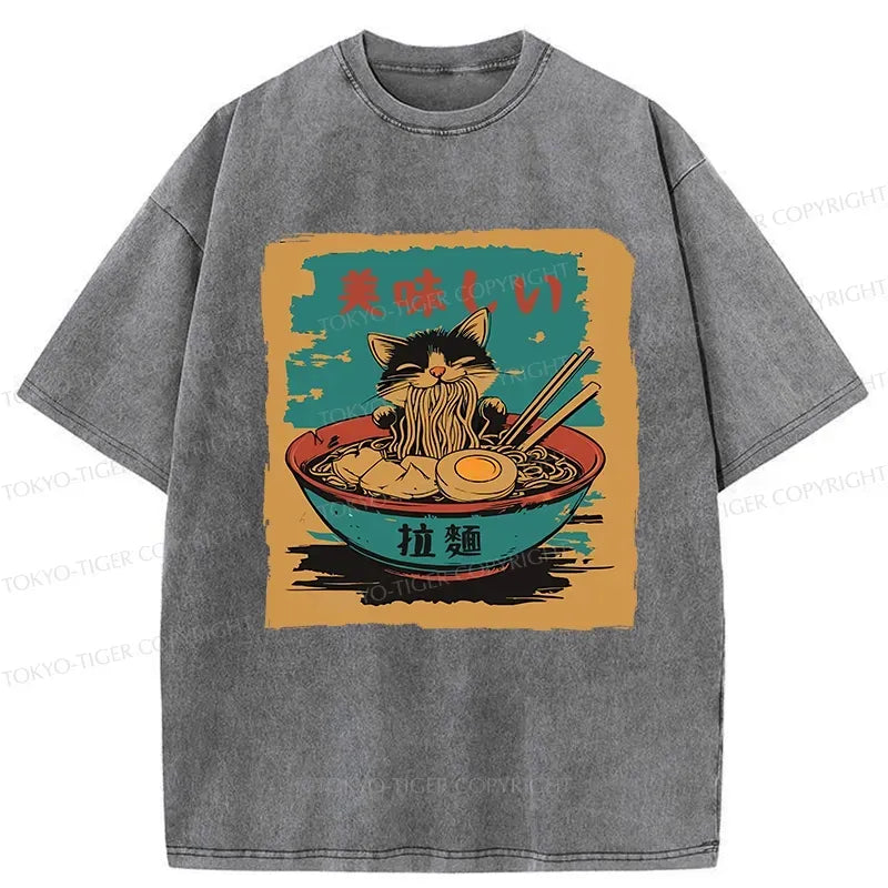 Kyoto Lion Kitten Ramen Tee Gift Idea for Her