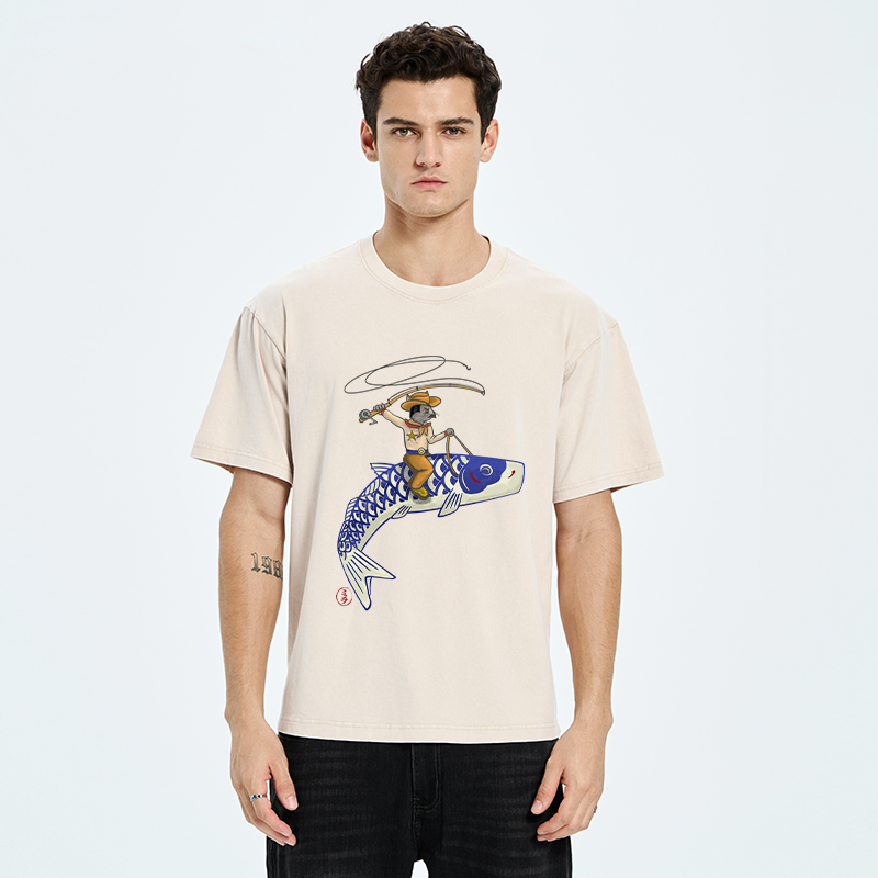 Japanese vintage cowboy mouse washed t-shirt