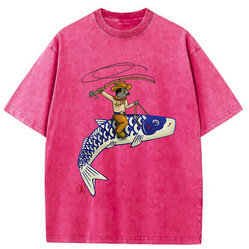 Japanese vintage cowboy mouse washed t-shirt