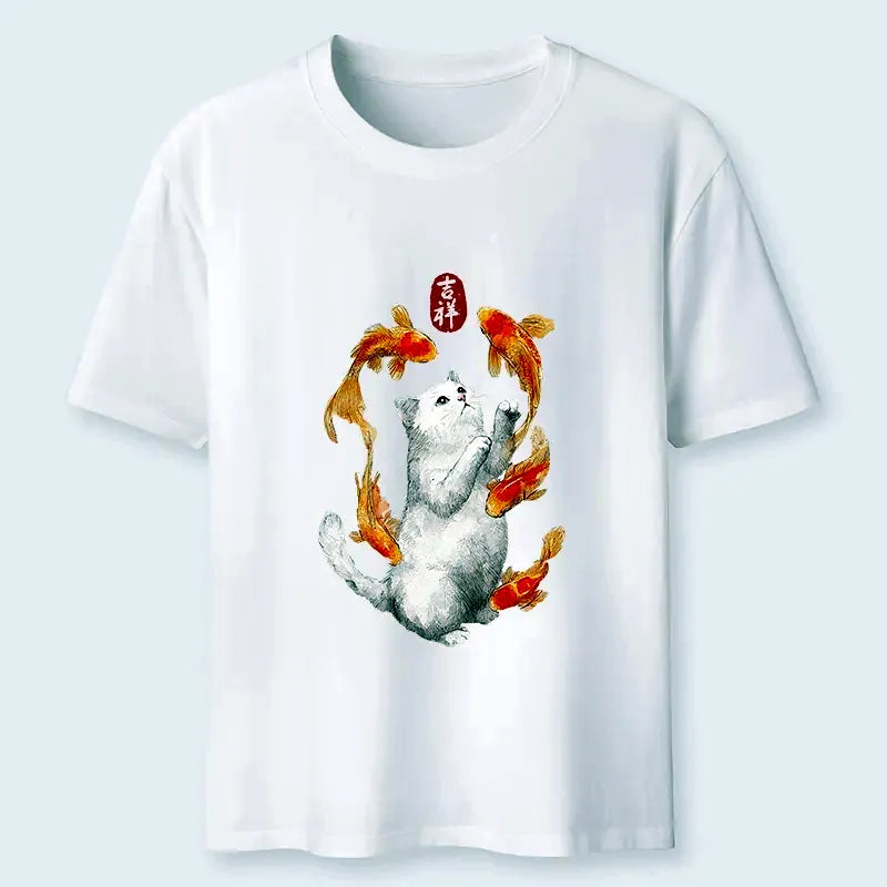 Classic Japanese Vintage Cat T-Shirt Free Shipping