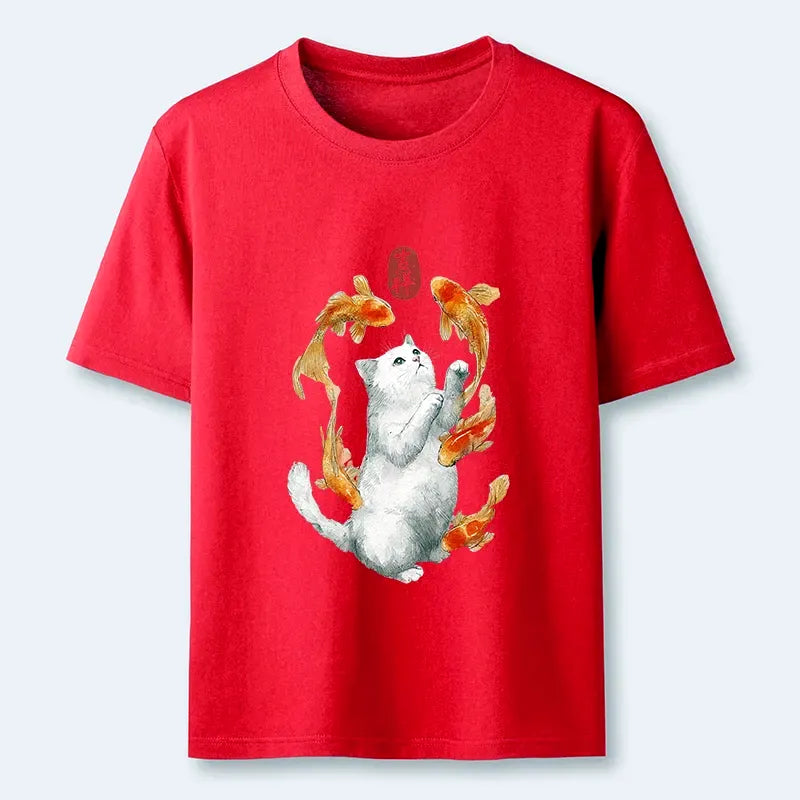 Classic Japanese Vintage Cat T-Shirt Free Shipping