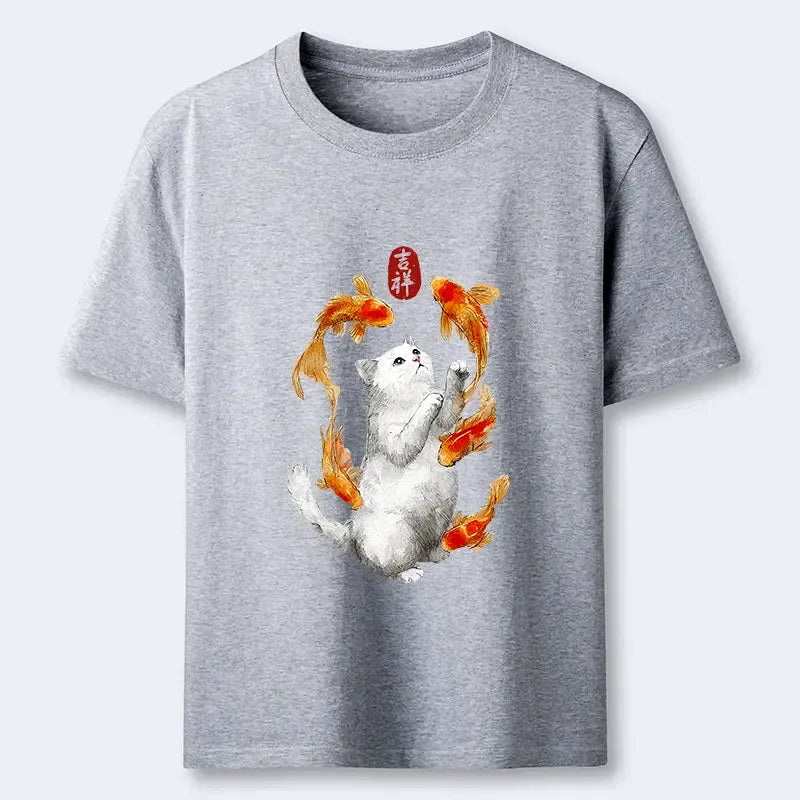Kyoto-Lion Zen Cat And The Dancing Fish Classic T-Shirt