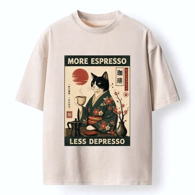 Funny Kimono Cat Washed T-Shirt