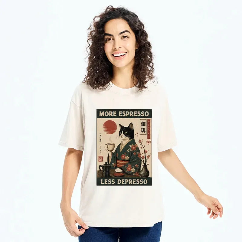 Funny Kimono Cat Washed T-Shirt