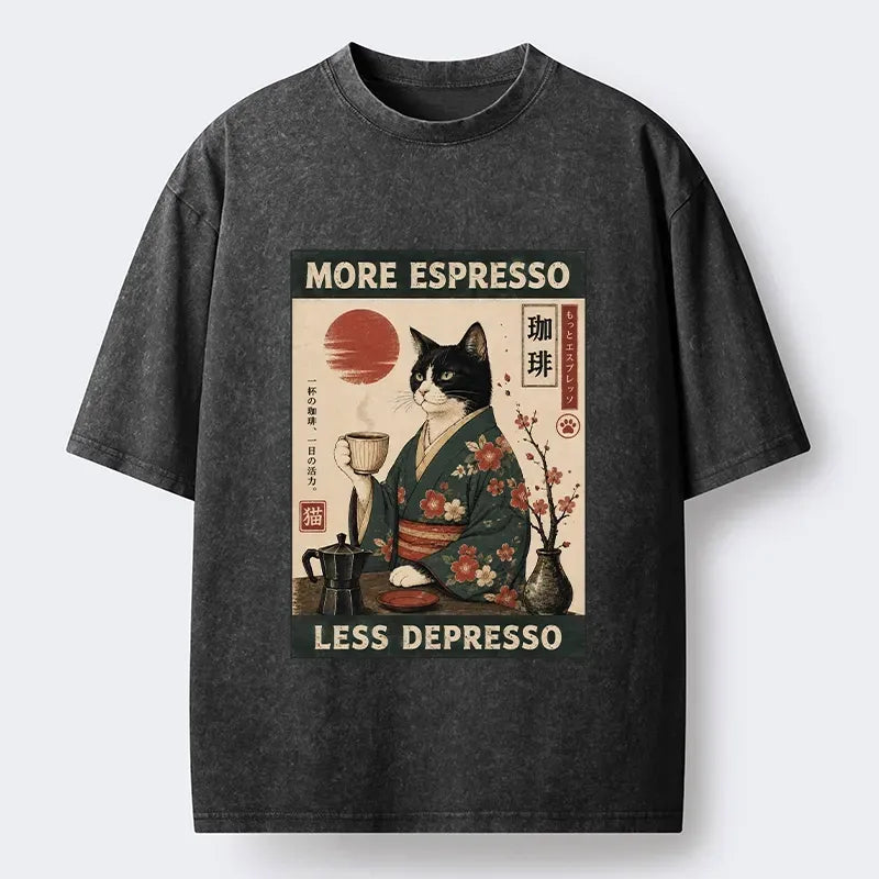 Vintage Japanese Cat Tee for Gift