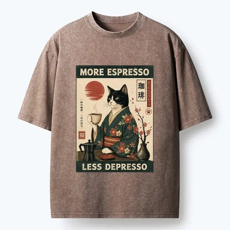 Vintage Japanese Cat Tee for Gift
