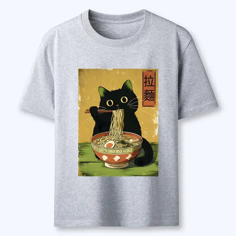 Kyoto-Lion Vintage Japanese Cat Eating Ramen Classic T-Shirt