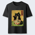 Classic Cat Eating Ramen Unisex Tee on Sale