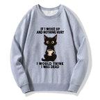 Kyoto-Lion Funny Cute Black Cat And Coffee Meme Classic Sweatshirt