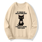 Kyoto-Lion Funny Cute Black Cat And Coffee Meme Classic Sweatshirt