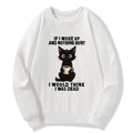 Kyoto-Lion Funny Cute Black Cat And Coffee Meme Classic Sweatshirt