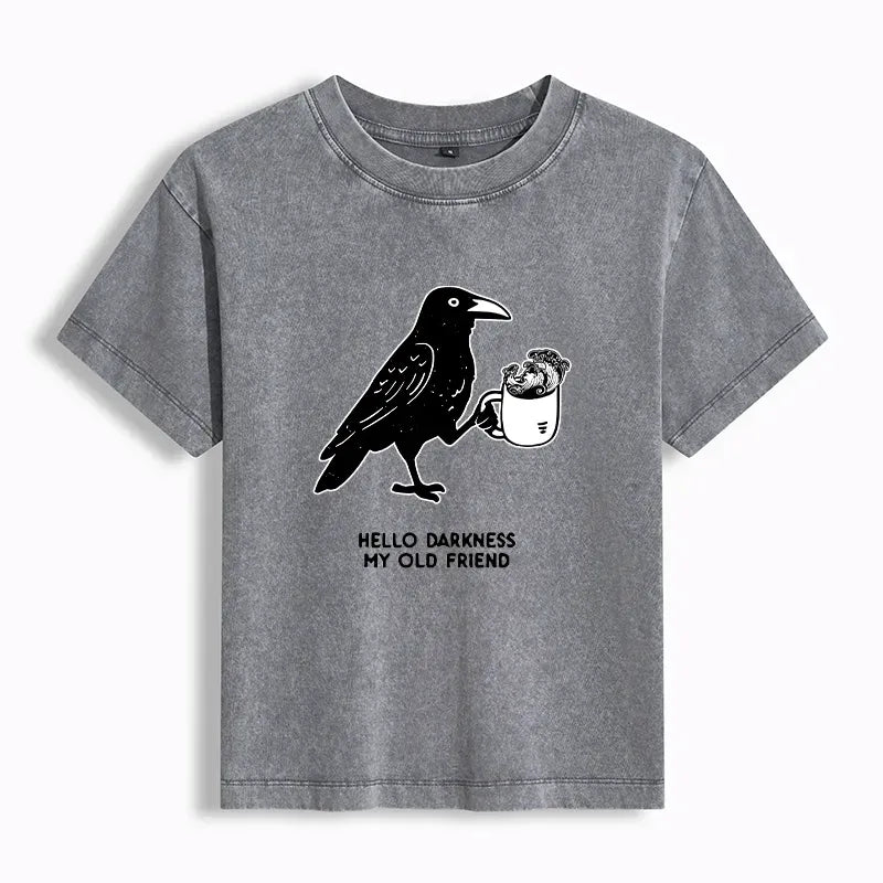 Funny Crow Coffee T-shirt Best Seller