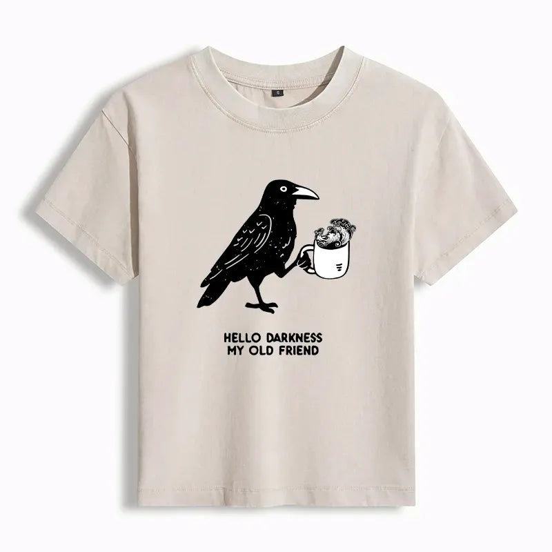 Crow Drinking Coffee Funny Gift for Her