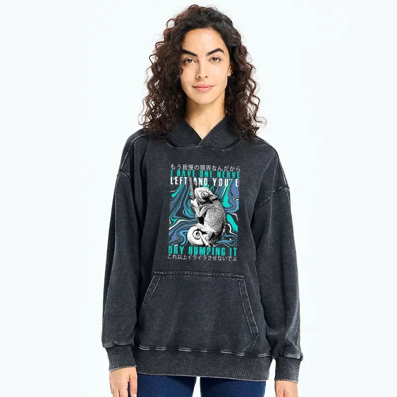 Kyoto-Lion I Have One Nerve Chameleon Washed Hoodie