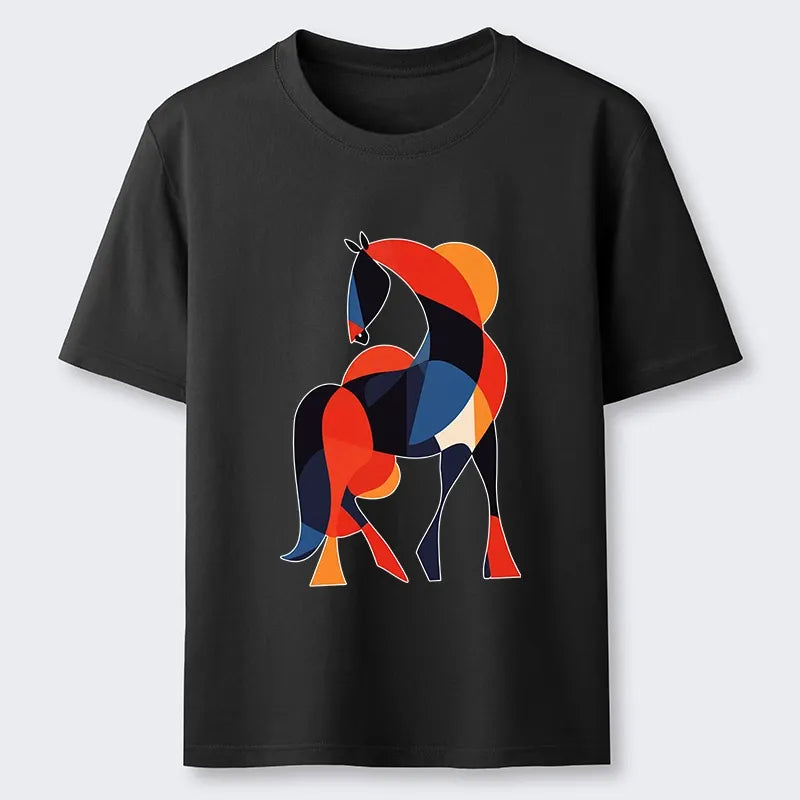 Kyoto-Lion Abstract Color Horse Classic T-Shirt