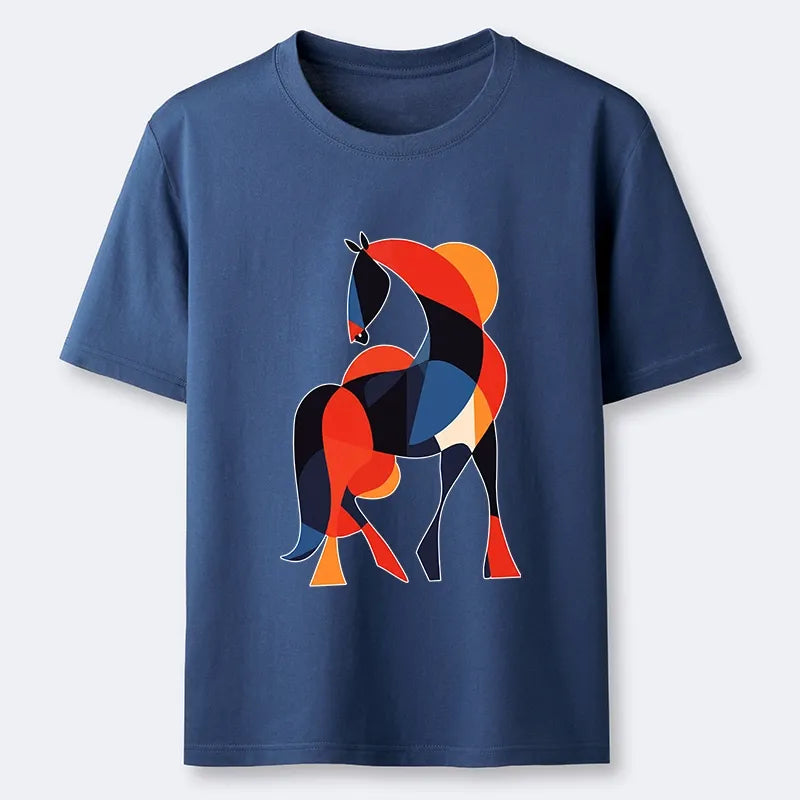 Kyoto-Lion Abstract Color Horse Classic T-Shirt