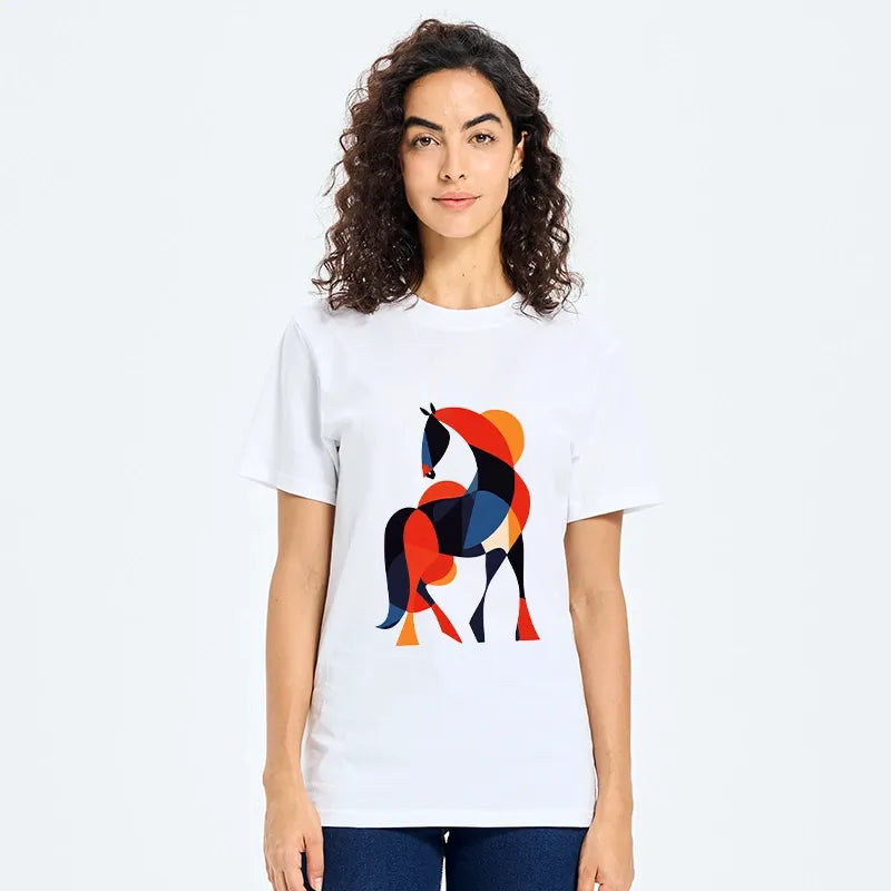 Kyoto-Lion Abstract Color Horse Classic T-Shirt