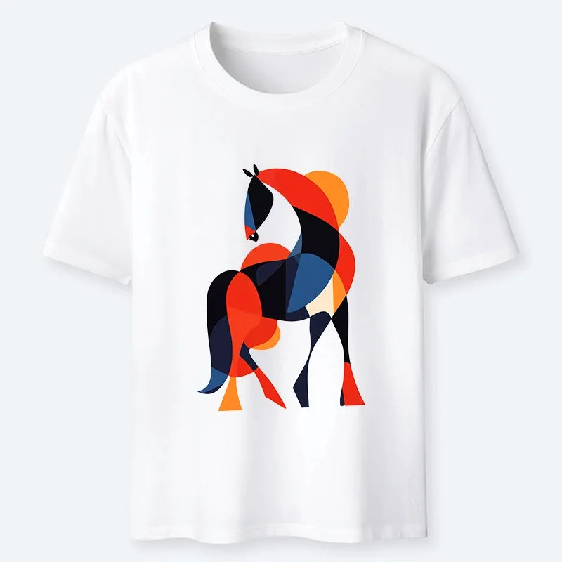 Kyoto-Lion Abstract Color Horse Classic T-Shirt