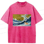Japanese Corgi Surfing T-Shirt on Sale