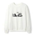 Kyoto-Lion Otter Drinking Coffee Waffle Sweatshirt