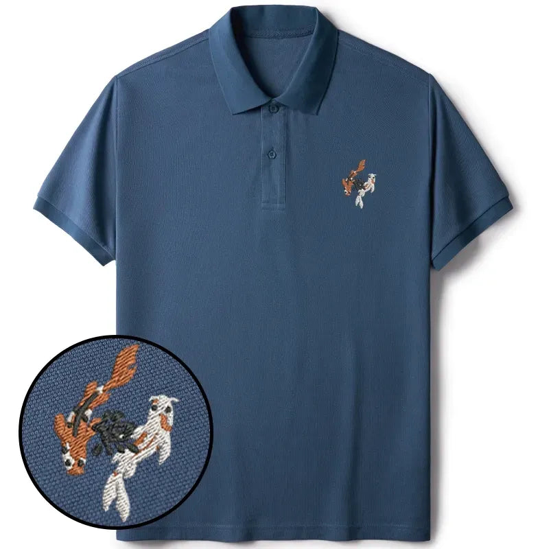 Kyoto-Lion Japanese Koi Polo for Streetwear