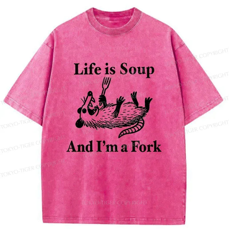 Possum Holding Fork Trendy Tee