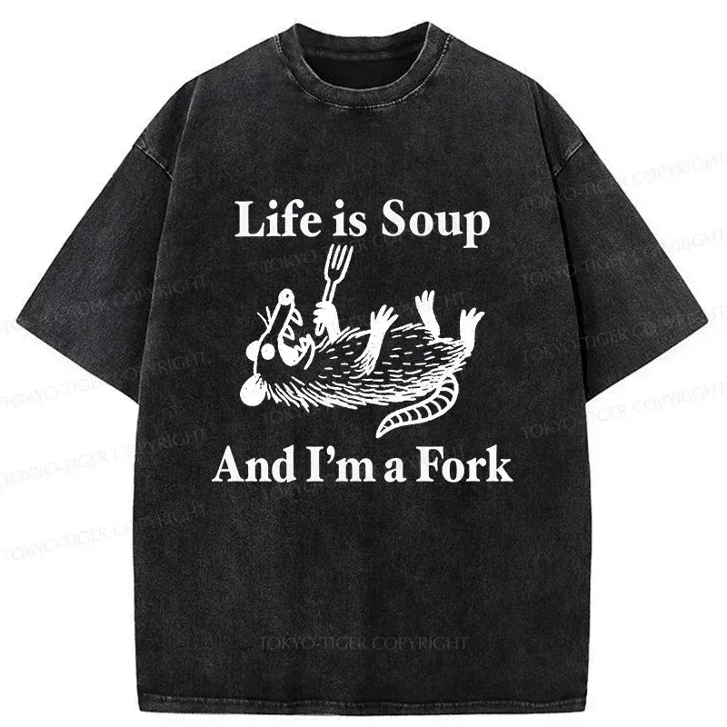 Possum Holding Fork Trendy Tee