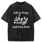 Possum Holding Fork Trendy Tee