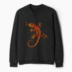 Kyoto-Lion Retro Gecko Funny Washed Terry Sweatshirt