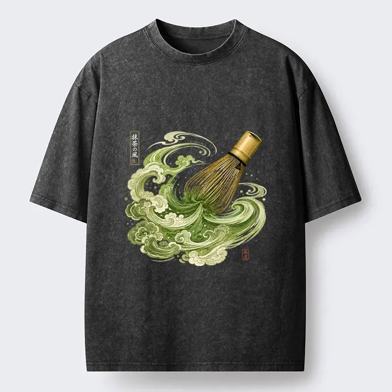 Vintage Japanese Zen Matcha Wave T-Shirt