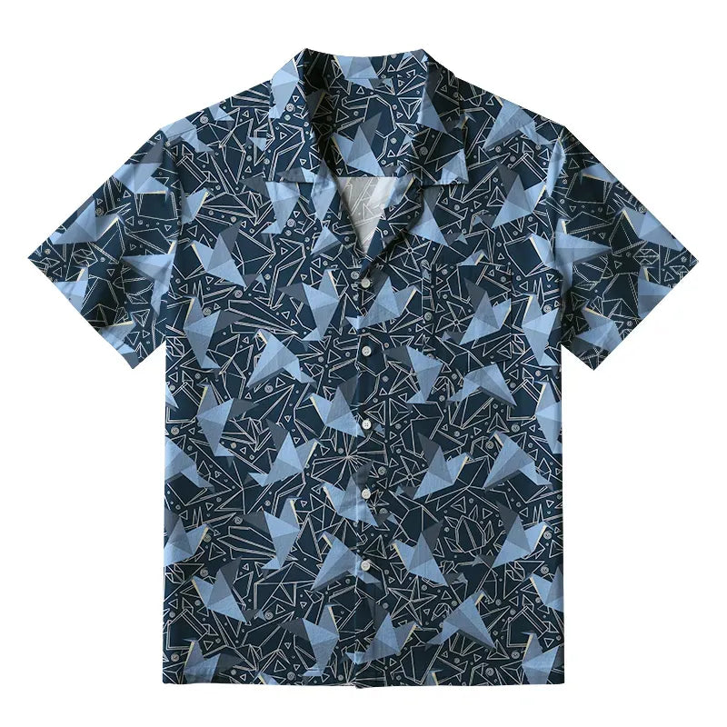 Kyoto-Lion Japanese Traditional Origami Aloha Hawaiian Shirt