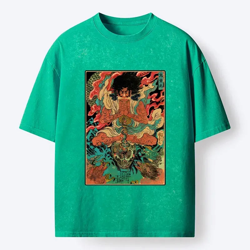 Classic Japanese Oni Ukiyo-e Tee for Daily Wear
